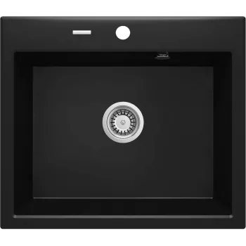 Fregadero de cocina de granito compuesto 1 seno DEANTE Black Nero Mat 580x490 mm