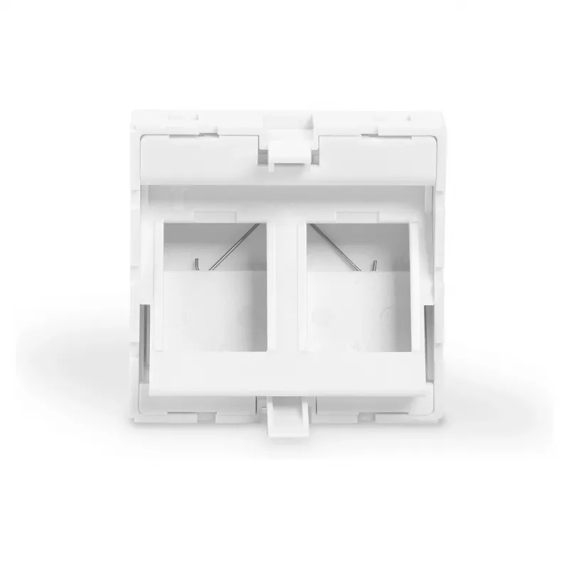 DIGITUS Placa embellecedora Keystone 2 puertos 45x45mm en ángulo blanco