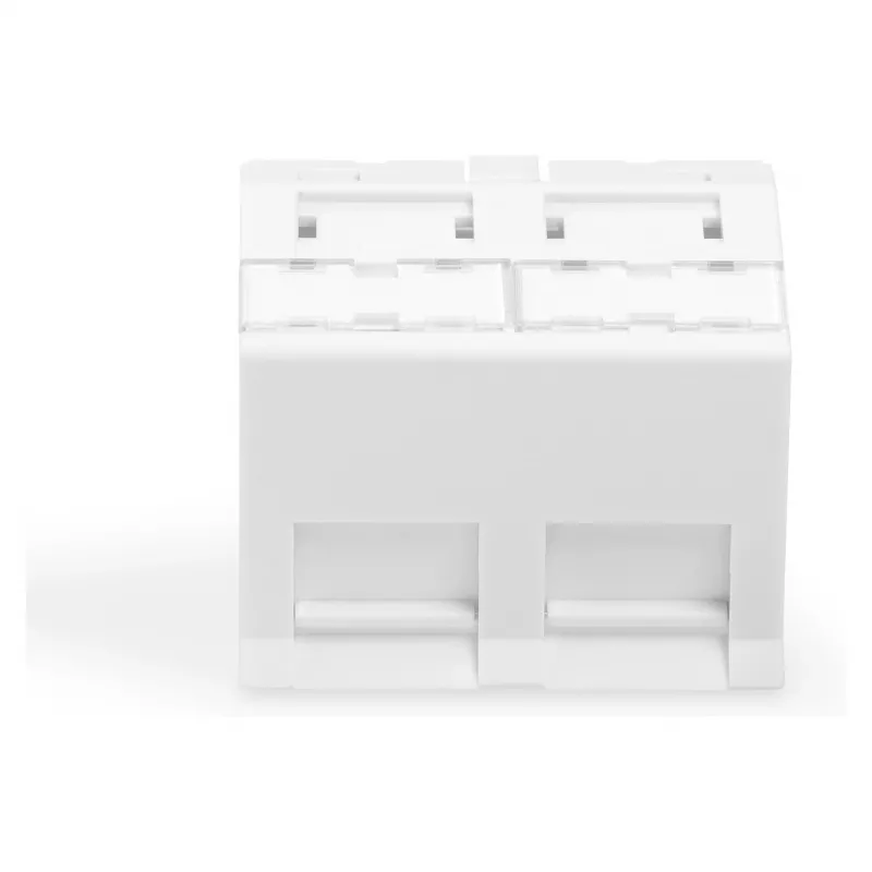 DIGITUS Placa embellecedora Keystone 2 puertos 45x45mm en ángulo blanco