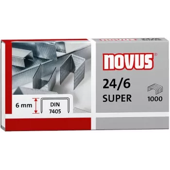 NOVUS 040-0026 Grapas 24/6 DIN Super, 1000 uds., acero galvanizado