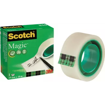3M Scotch Magic Tape 810, invisible, 19 mm x 10 m, diámetro de núcleo 25 mm, mate, 1 rollo