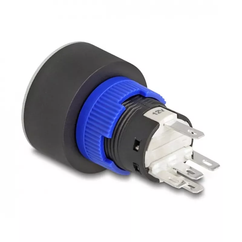 Delock Interruptor de botón pulsador 22 mm plano plástico blanco LED