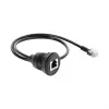 Delock Cable de conector macho RJ12 a conector hembra RJ12 para montaje en panel 50 cm negro