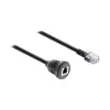 Delock Cable de conector macho RJ12 a conector hembra RJ12 para montaje en panel 50 cm negro