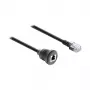 Delock Cable de conector macho RJ12 a conector hembra RJ12 para montaje en panel 50 cm negro