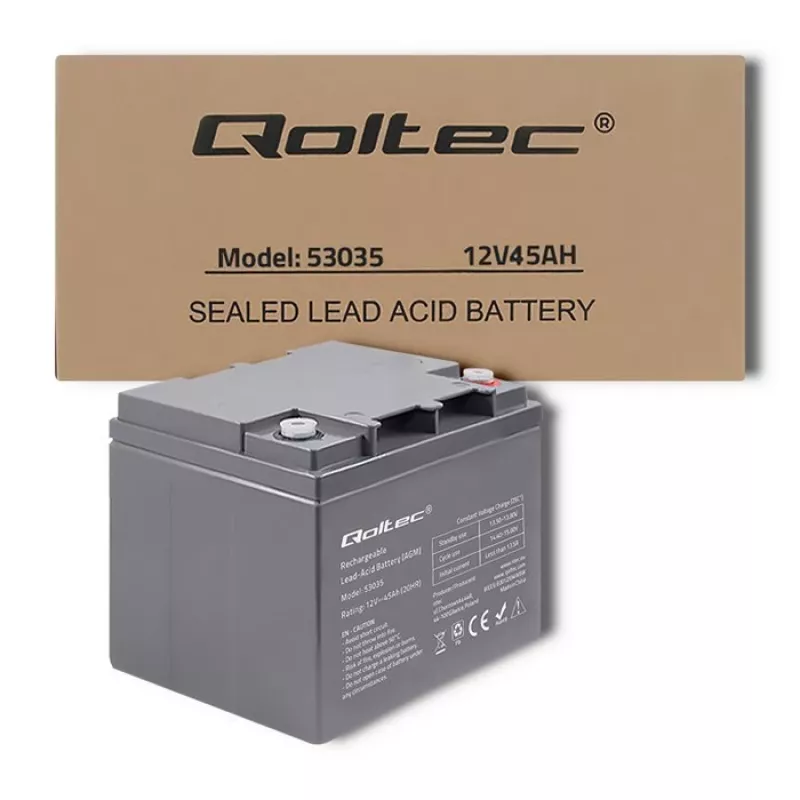 Qoltec 53035 Batería AGM 12V 45Ah 540A