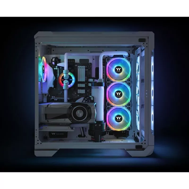 Thermaltake Riing Trio 12 RGB Ventilador de radiador blanco TT Premium Edition (pack de 3 con controlador)