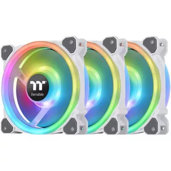 Thermaltake Riing Trio 12 RGB Ventilador de radiador blanco TT Premium Edition (pack de 3 con controlador)