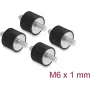Delock Amortiguador de vibraciones M6 x 1 mm D 20 x H 15 mm con 2 x rosca exterior 4 uds. negro (60814)