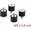 Delock Amortiguador de vibraciones M5 x 0,8 mm D 20 x H 15 mm con rosca interior y exterior 4 uds. negro (60819)