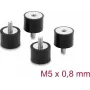 Delock Amortiguador de vibraciones M5 x 0,8 mm D 20 x H 15 mm con rosca interior y exterior 4 uds. negro (60819)