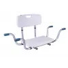 ANTAR Banco de baño empotrado con respaldo AT51032 - Taburete de ducha plegable de pared, blanco y plata, capacidad de carga 120 kg