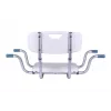 ANTAR Banco de baño empotrado con respaldo AT51032 - Taburete de ducha plegable de pared, blanco y plata, capacidad de carga 120 kg