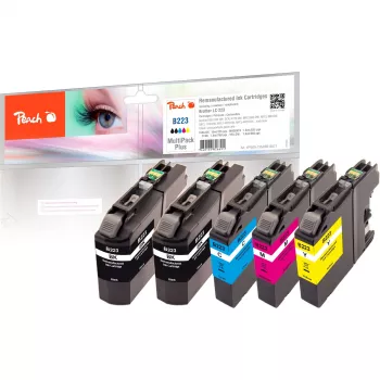 Peach Multi Pack Plus - pack de 5 - negro, amarillo, cian, magenta - cartucho de tinta compatible (alternativa a: Brother LC-223BK, Brother LC-223M, Brother LC-223C, Brother LC-223Y)