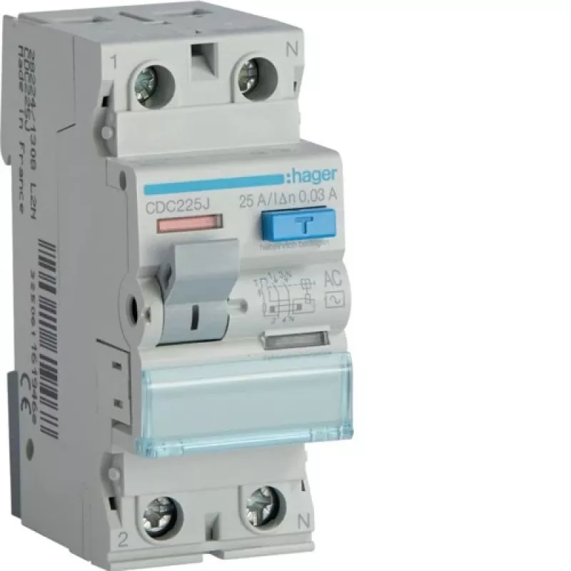 Hager CDC225J barra de neutro 25 polos 125A 400V gris/azul