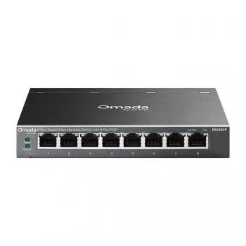 TP-Link Omada ES208GP switch gestionado smart PoE+ 8 puertos Gigabit con presupuesto PoE de 61W