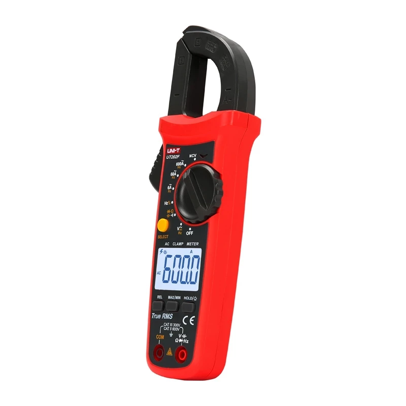 Uni-T UT202F multímetro digital de pinza 600A AC/DC True RMS NCV