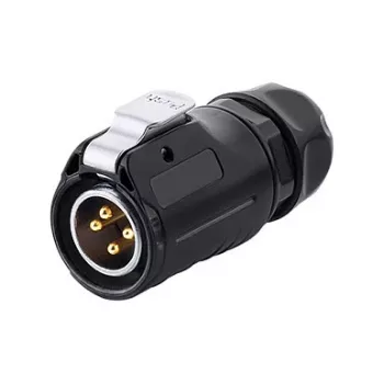 Good Connections Industrial Connector S1 - conector macho de alimentación 4 pines M20 con click-lock, terminación por soldadura, IP65/66