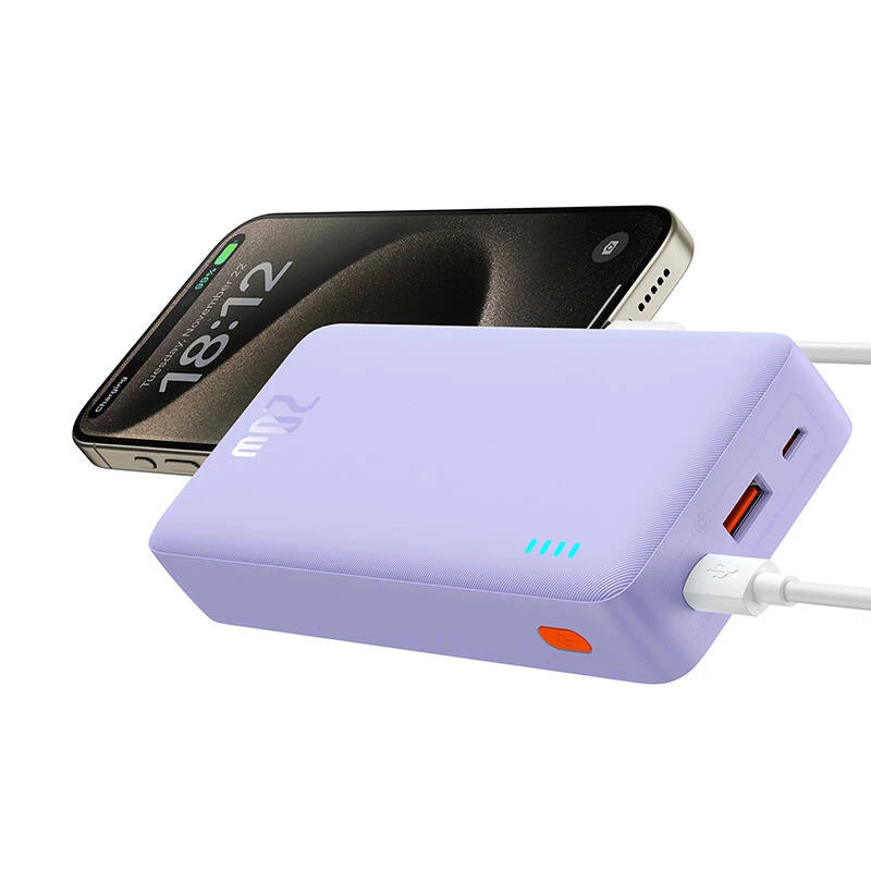 Baseus Airpow - Batería externa 20.000 mAh 20W (Lila)