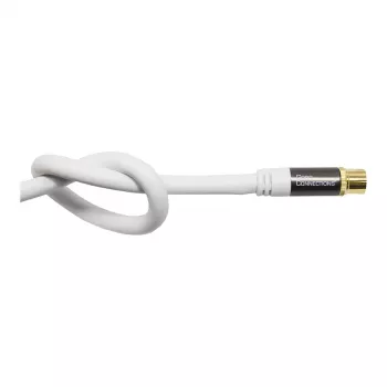 Good Connections Cable de antena SAT SmartFLEX, conector acodado IEC/Coax a conector hembra, dorado, cuádruple apantallado, 120 dB, blanco, 2 m (GC-M2063)