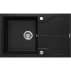 DEANTE Fregadero de granito 1 cubeta con escurridor Negro Nero Mat
