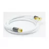 Good Connections Cable de antena SAT SmartFLEX, conector acodado IEC/Coax a conector hembra, dorado, cuádruple apantallado, 120 dB, blanco, 1 m (GC-M2061)