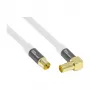 Good Connections Cable de antena SAT SmartFLEX, conector acodado IEC/Coax a conector hembra, dorado, cuádruple apantallado, 120 dB, blanco, 1 m (GC-M2061)