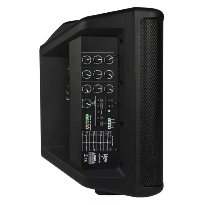 V-TONE ALPHA 8 Sistema de PA de columna activo con batería y mesa de mezclas integrada, 300W RMS, woofer de 8 pulgadas, Bluetooth, USB/SD, Hall