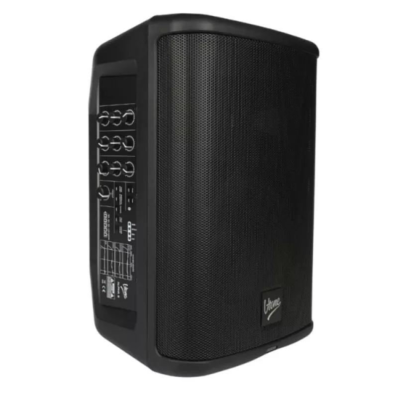 V-TONE ALPHA 8 Sistema de PA de columna activo con batería y mesa de mezclas integrada, 300W RMS, woofer de 8 pulgadas, Bluetooth, USB/SD, Hall