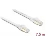 Delock Cable de conexión plano RJ45 Cat.8.1 U/FTP hasta 40 Gbit/s 7,5 m Blanco (81029)