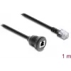 Delock Cable alargador RJ12 conector macho a conector hembra para montaje en panel 1 m Negro (91268)