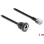 Delock Cable alargador RJ12 conector macho a conector hembra para montaje en panel 1 m Negro (91268)