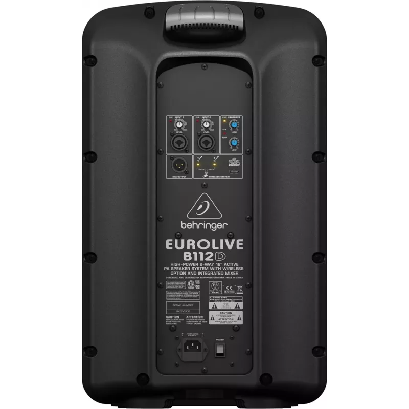 Behringer B112D Altavoz de PA activo 12 pulgadas 1000W Negro