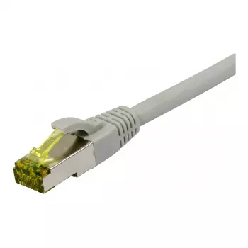 Synergy21 Cable de Parcheo RJ45, CAT6A 500MHz, 10m, Gris, S/FTP, Slimline Redondo d=4,5mm, TPE/LSZH (Superflex), AWG28, con Conectores CAT7, Conector Giratorio