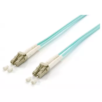 Equip Cable de conexión de fibra óptica LC a LC 35m Multimodo Dúplex OM3 Turquesa