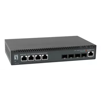 LevelOne switch gestionado L3 de 8 puertos 10 Gigabit, 4 x 1G/2.5G/5G/10G RJ45, 4 x 1G/2.5G/5G/10G SFP+ Uplinks