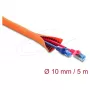 Delock manguito protector de cables con indicador de desgaste negro, autocierre, doble capa, 5 m x 10 mm, naranja