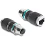 Delock adaptador M12 codificación D 4 pines conector hembra a conector hembra RJ45 montaje en panel redondo recto