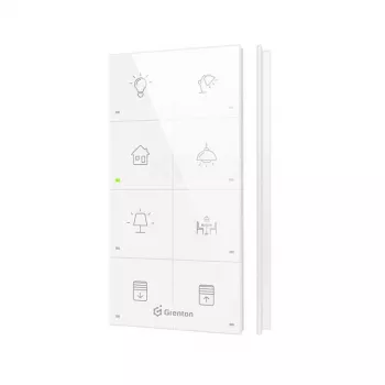 Grenton Panel táctil 8 zonas táctiles TF-BUS Blanco Cristal Frontal