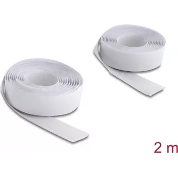 Delock Cinta de velcro autoadhesiva 2 m x 20 mm Blanco (19067)