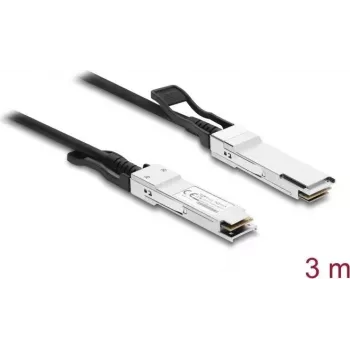 Delock Cable Twinax QSFP28 conector macho a conector macho QSFP28 100 Gbps 3 m