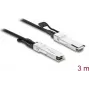 Delock Cable Twinax QSFP28 conector macho a conector macho QSFP28 100 Gbps 3 m