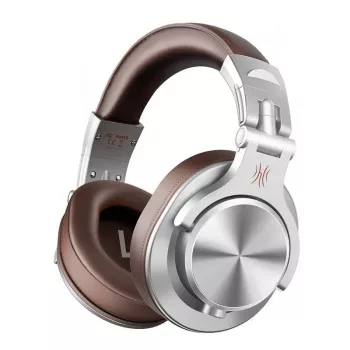 OneOdio A71 Auriculares over-ear con cable Marrón con drivers de neodimio de 40mm, plegables, auriculares giratorios, 2 cables