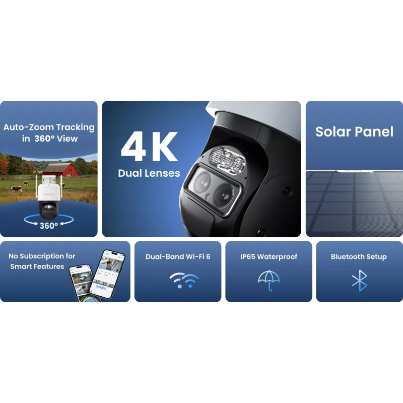 Reolink TrackMix B770 con Panel Solar 2 Cámara de batería de doble objetivo