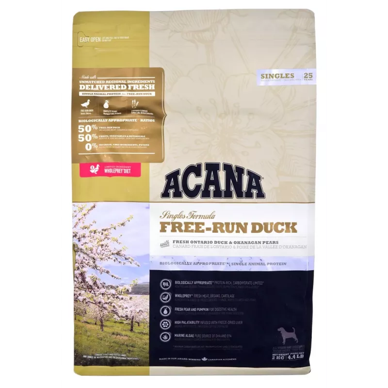 ACANA Singles Free-Run Duck Pienso seco para perros, 2 kg