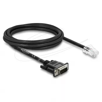 Delock Cable adaptador serie RS-232/422/485 DB9 conector macho a RJ45 conector macho 2 m