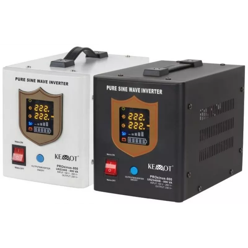 KEMOT PROsinus-800 sistema de alimentación ininterrumpida 800VA/500W onda sinusoidal pura 12V 230V negro