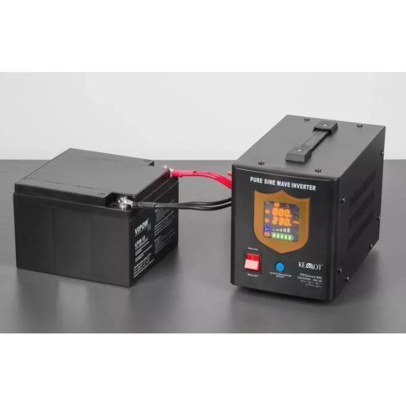 KEMOT PROsinus-800 sistema de alimentación ininterrumpida 800VA/500W onda sinusoidal pura 12V 230V negro