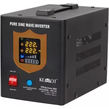 KEMOT PROsinus-800 sistema de alimentación ininterrumpida 800VA/500W onda sinusoidal pura 12V 230V negro
