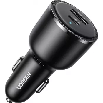 UGREEN EC701 cargador de coche rápido de 63W con 2 puertos 1A1C negro